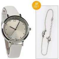 Miraval Quarzuhr Miraval Damen Armbanduhr Weiß Quarz, Kunstlederarmband & elegantes Design