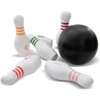 Ocean5 Spiel XXL Bowling-Spiel Aufblasbares Kegeln-Set, Familienspiel, für Kinder - 1 Ball mit 6 Pins