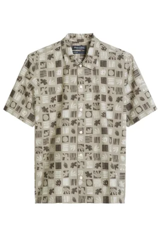 Marc OPolo Casual - Hemd Regular aus Baumwoll-Popeline beige/braun - Gr. - L
