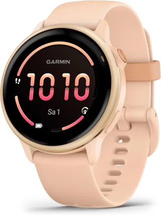 Garmin vívoactive 6 [inkl. Silikonarmband rosa] 42mm Aluminiumgehäuse gold / rosa