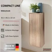 FACKELMANN Midischrank Badezimmerschrank, Midischrank, Stauraumwunder, Sonoma-Eiche Design