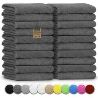 NatureMark Gästehandtuch 20er-Sparpack Frottier Gästetücher 30x50cm, 100% Baumwolle (20-St), Gästehandtuch 30x50cm Anthrazit grau