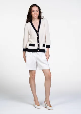 (THE MERCER) N.Y. - Cardigan white/navy - Gr. - 42