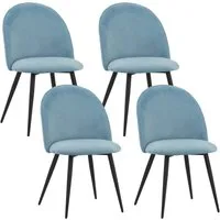 Albatros International Esszimmerstuhl Esszimmer Stühle 4 er Set CAPO, Stuhl Stühle Esszimmerstühle, Küche (4er Set, Blau, Samt Bezug), Küchenstuhl Küchenstühle Essstühle für den Esstisch Ess Stühle