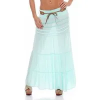 malito more than fashion Sommerrock malito Damen Maxi Rock mit Strickmuster, langer Rock mit Gürtel, luftiger Maxirock