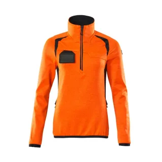 MASCOT Damen Fleecepullover mit kurzem Reißverschluss ACCELERATE SAFE Hi-vis Orange / Schwarzblau M - 19353-316-14010-M