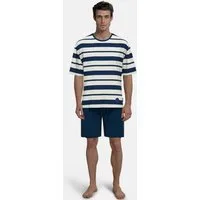 TOM TAILOR Shorty Kilkenny (2 tlg) Streifendesign, Kurzarm, Rundhalsausschnitt, kurze Hose, weich