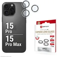 Displex Kameraschutzglas Camera Lens Glass Single Glass Ring Protector für Apple iPhone 15 Pro, Apple iPhone 15 Pro Max, Packung, Objektivschutz, Kameraschutz, kratz- & stoßfest