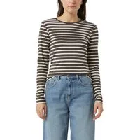 comma Langarmshirt geringelt, mit Glitzer-Fäden
