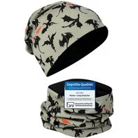 HECKBO Beanie HECKBO Kinder Mädchen Jungen Beanie Mütze & Loop-Schal Set