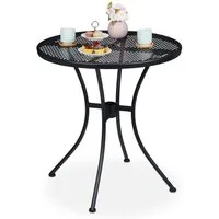 relaxdays Gartentisch mit Schirmloch schwarz (1-St)