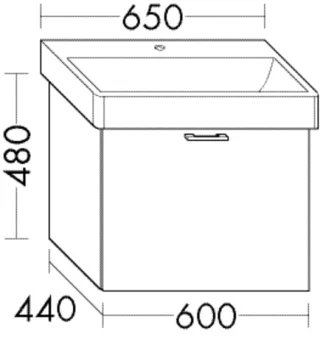 Burgbad Waschtischunterschrank Sys30 PG2 Echo 480x600x440 Eisblau Softmatt, WURJ060F3962 WURJ060F3962