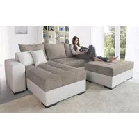 COLLECTION AB Ecksofa Josy L-Form, B: 214 cm in Cord, Cord-Mix, Bettfunktion, Bettkasten & 2 Zierkissen, Federkern