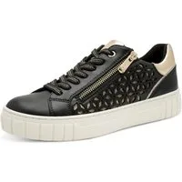 MARCO TOZZI Plateausneaker, Freizeitschuh, Halbschuh, Schnürschuh mit unterlegtem Lochmuster