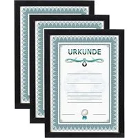 IDEAL TREND Bilderrahmen 2er 3er 5er 10er Pack Dokument Bilderrahmen 21x29,7 DIN A4 Urkunde Fot, für 3 Bilder (3 St)