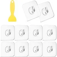 FELIXLEO Klebehaken Transparente Haken Selbstklebende Klebehaken mit Schaber, (10-St)
