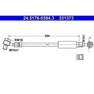 ATE Bremsschlauch hinten Chevrolet Malibu Opel Insignia Saab 9-5