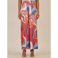 mint & mia Stoffhose aus Satin mit Print und elastischem Bund