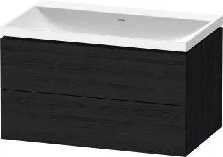 Duravit L-Cube c-shaped Set wandhängend Eiche Schwarz Matt 800x480x480 mm - LC6951N16160000 LC6951N16160000