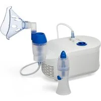 Omron Inhalationsgerät X102 Total mit Nasendusche, zur Behandlung von Atemwegserkrankungen, für Erwachsene & Kinder, zur Behandlung der unteren & oberen Atemwege