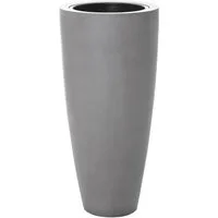 VIVANNO Pflanzkübel Fiberglas CITY Rund - Betongrau Beton-Design (1 St), 37x80 cm