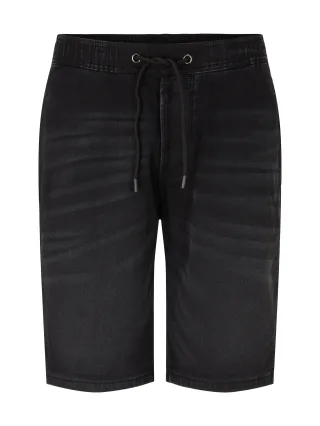 Denim Tom Tailor - Denim Shorts mit elastischem Bund used dark stone black denim - Gr. - XL