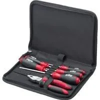 Werkzeug-Set Mechaniker schwarz/rot, 7-teilig, mit Tasche
