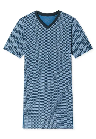 SCHIESSER - Nachthemd kurz blau - Gr. - 52