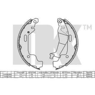 NK Bremsbackensatz hinten Opel Karl
