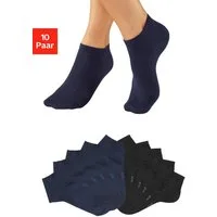 H.I.S Kurzsocken Damen Sport Basic Socken, Laufsocken ohne Frottee (Packung, 10-Paar, Großpackung) mit verstärkter Ferse und Spitze