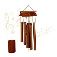 relaxdays Windspiel Bambus Windspiel "Tempel"