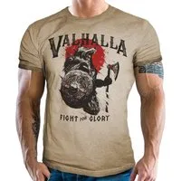 LOBO NEGRO® T-Shirt im vintage used Look für Wikinger Fans - Valhalla fight for Glory