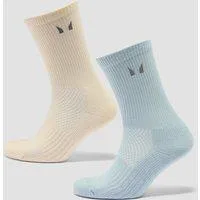 MP Reflektierende Laufsocken (2er-Pack) – Buttergelb/Babyblau - UK 9-11