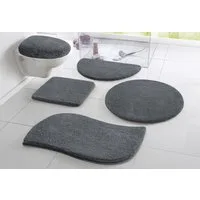 OTTO home Badematte Merida, Badvorleger, Badezimmer Teppich, Höhe 32 mm, rutschhemmend beschichtet, schnell trocknend, strapazierfähig, fußbodenheizungsgeeignet, Kunstfaser, wellenförmig, Badteppich, Uni Farben, rechteckig, rund & als 2-tlg. Set erhä