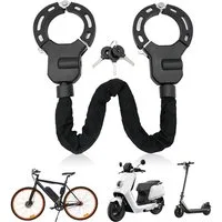 PFCTART Kettenschloss Kettenschloss für E-Scooter & Fahrrad, 90 cm Gesamtlänge (Set, 1-tlg., 360° drehbarer Schlosskopf, Kratzschutz, inkl. 3 Schlüssel), Anti-Bohr & Anti-Säge, IPX8 wasserdicht, legierter Stahl
