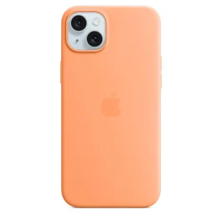 Apple Silikon Case mit MagSafe [für iPhone 15 Plus] sorbet orange