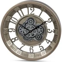 formano Wanduhr mit sichbar beweglichen Zahnrädern Modern 46 cm Metall Clock (Sichtbar bewegliche Zahnräder)