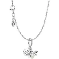 Pandora Kette mit Anhänger 39808, Damen-Collier Silber 925 Leuchtendes Glühwürmchen