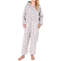 Normann Pyjama Normann Mädchen Jumpsuit Schlafanzug Overall aus Coralfleece