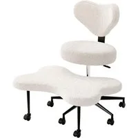 Pinmoco Polsterstuhl Pinmoco Bürostuhl mit höhenverstellbaren Rollen, rosa Meditationsstuhl