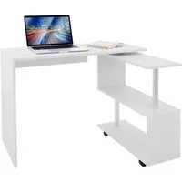 ML-DESIGN Schreibtisch Eckschreibtisch drehbar 90° mit 4 leichtgängige Rollen Computertisch, Arbeistisch Bürotisch PC Tisch Winkelschreibtisch L-Form 150x88x75cm