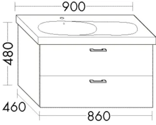 Burgbad Waschtischunterschrank Sys30 PG3 Diago 480x860x460 Salbeigrau Matt, WVZC086F5966 WVZC086F5966