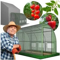 Sarcia.eu Anlehngewächshaus Grüner Garten Folientunnel 3 Segmente, Wandgewächshaus 3x1,5x2m