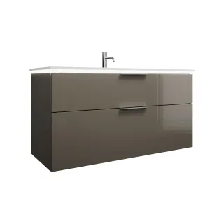 Burgbad Mineralguss Waschtisch-Set Eqio Grau Hochglanz/Alpinweiss, SEZE122F2010C0001 SEZE122F2010C0001