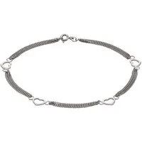 Zeeme Fußkette Silber 925 mit Herz-Motiv 25cm lang