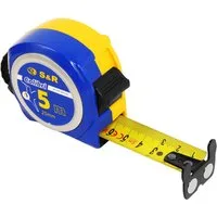 S&R Maßband 5m x 25 mm mit Magnet-Haken, KOMPAKT und ROBUST, Nylon-Polymer, BEIDSEITIG bedruckt, Gürtelschlaufe, COLIBRI - Serie