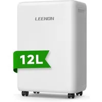 LEENON Luftentfeuchter Elektrisch, Leise Dehumidifier, Raumentfeuchter mit Funktion Abtauen, für 30 m³ Räume, Entfeuchtung 12 l/Tag, Tank 1,9 l, Luftreinigung, Gegen Feuchtigkeit, Ideal für Schlafzimmer Badezimmer