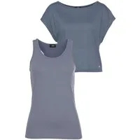H.I.S Trainingsshirt 2-tlg. Set: Shirt & Top (Set, 2) Kurzarm, Rundhals, aus Polyester und Viskose, mit stylischen Badges