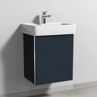 Sanipa 3way Waschtischunterbau zu Geberit Renova Plan Waschtisch mit 1 Tür, Marine-Matt BP8731R