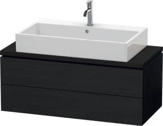 Duravit L-Cube Konsolenwaschtischunterbau wandhängend Eiche Schwarz Matt 1020x477x400 mm - LC5809016 LC580901616